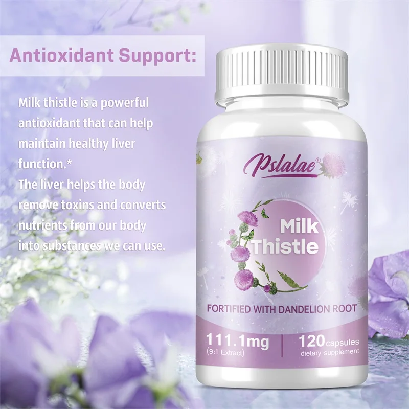 Milk Thistle - with Dandelion - Liver Health Supports, Detox, Skin Care, Non-GMO, Gluten-Free