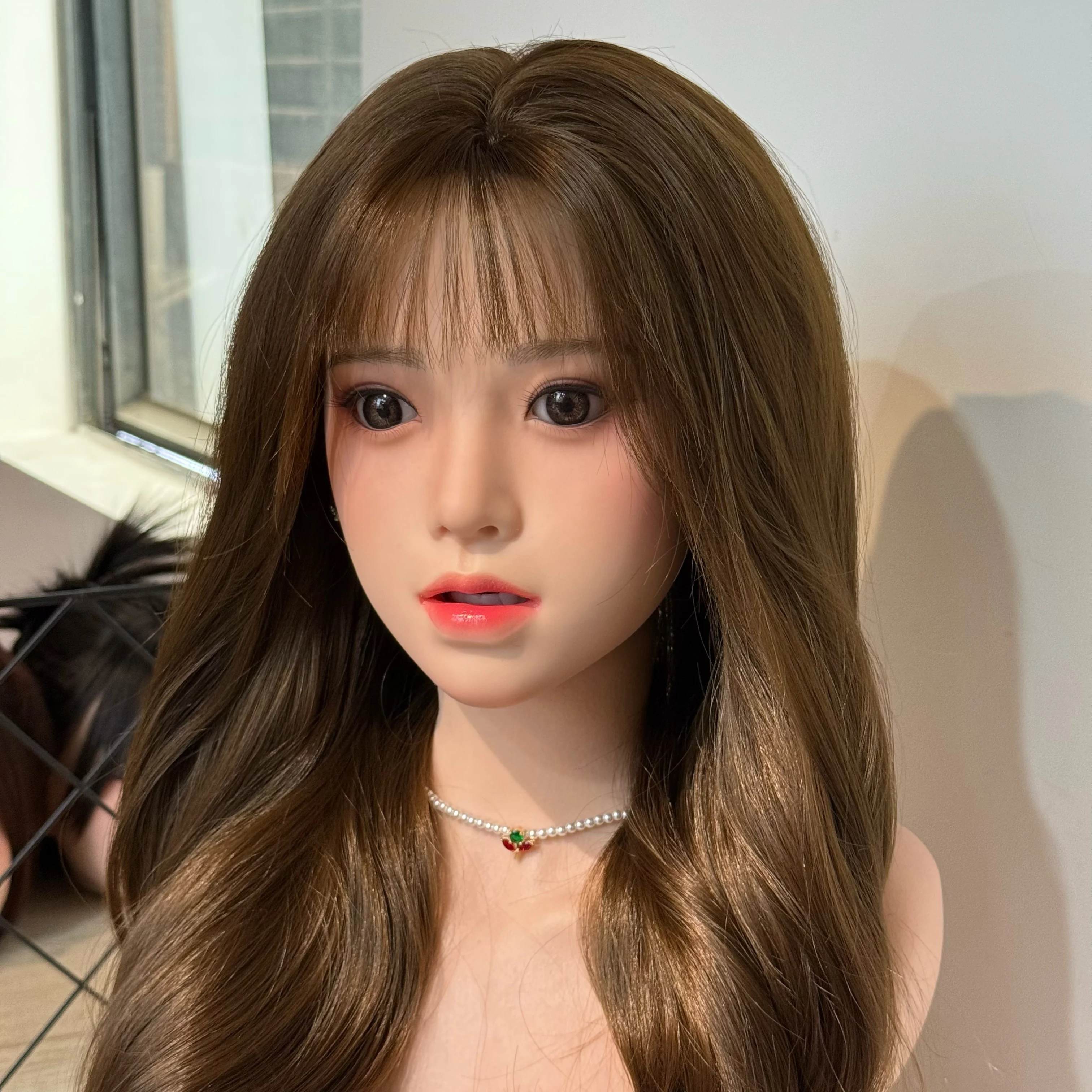 【Wonanii】Food Grade siliconen grote kop model M16 schroefinterface, open mond met pruik tanden tong leerlingen-