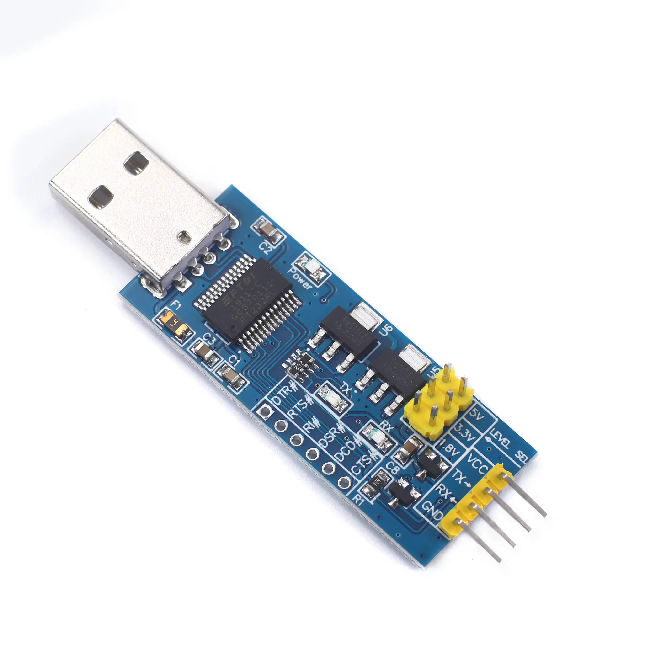 Módulo de porta serial ft232rl usb para porta serial ttl placa pequena 5v 3.3v 1.8v nível baixar a linha de gravação