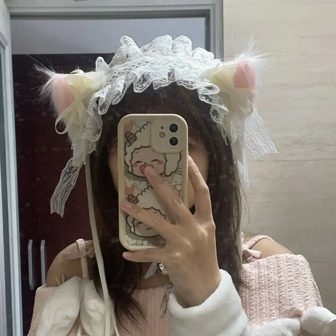 Lolita headband hair accessories sweet lace headband KC ribbon bow Hair Band Harajuku Handmade Hair Accessories Headdress