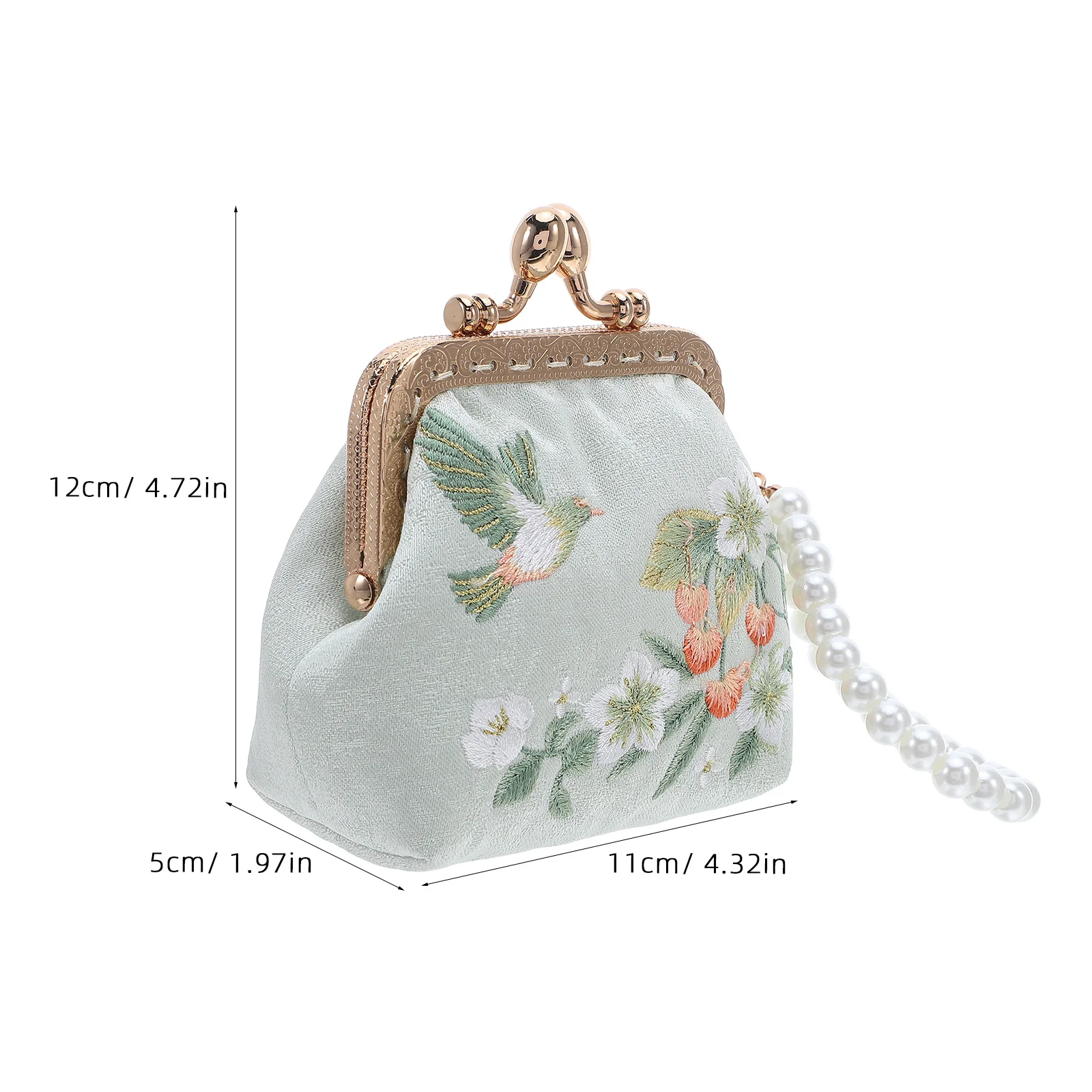 Mini Embroidery Lock Organizer Chinese Floral Embroidered Coin Pouch Holder Small Makeup Case For Women Fabric Clutch Purse
