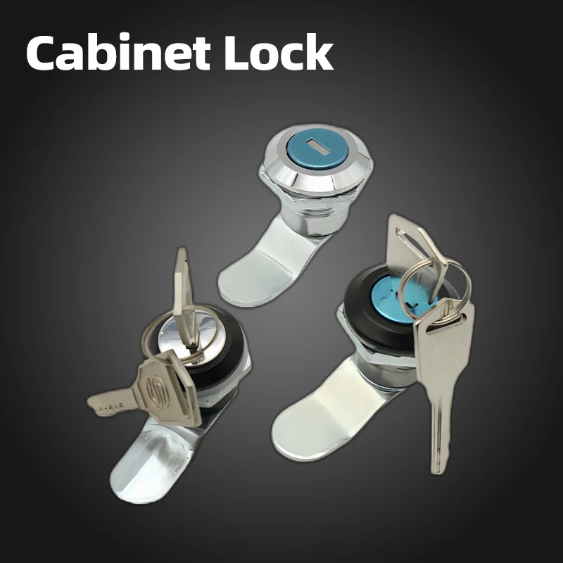 Circular Cabinet Door Lock Black And White Rotating Tongue Cylindrical Control Distribution Box Optical