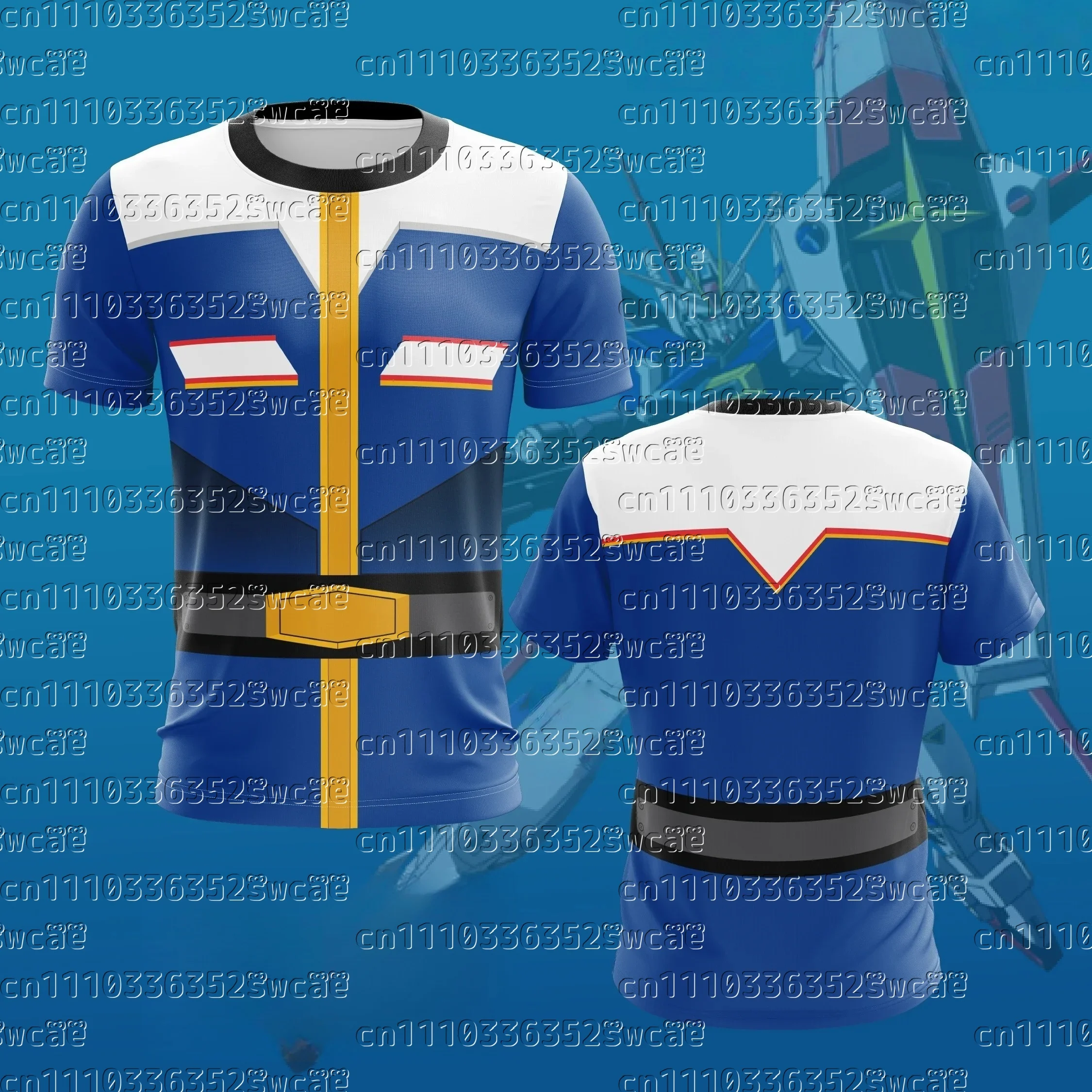 Bandai Anime Peripheral Mobile Suit Gundam Extreme Vs-Force Allover Print Adult T-Shirt Summer  Soft Lightweight Family Matching