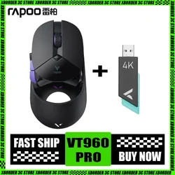 Rapoo Vt960 Pro Wireless Mouse Aluminium Alloy Dual Mode 4k Paw3395 Oled Screen Gaming Mouse Rgb Ergonomics Customize Mice Gamer