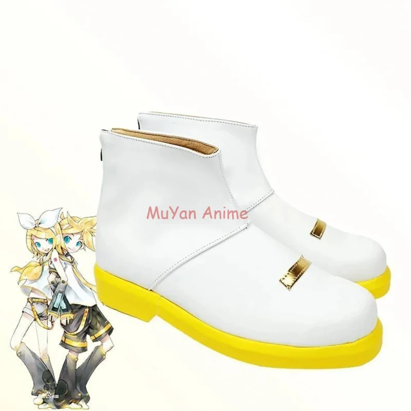 Rin Len Shoes Cosplay Costumes Anime Vocaloid Miku Brother Sister Twins Yellow Shoes Custom Made Boots Girl Birthday Gift Wigs P