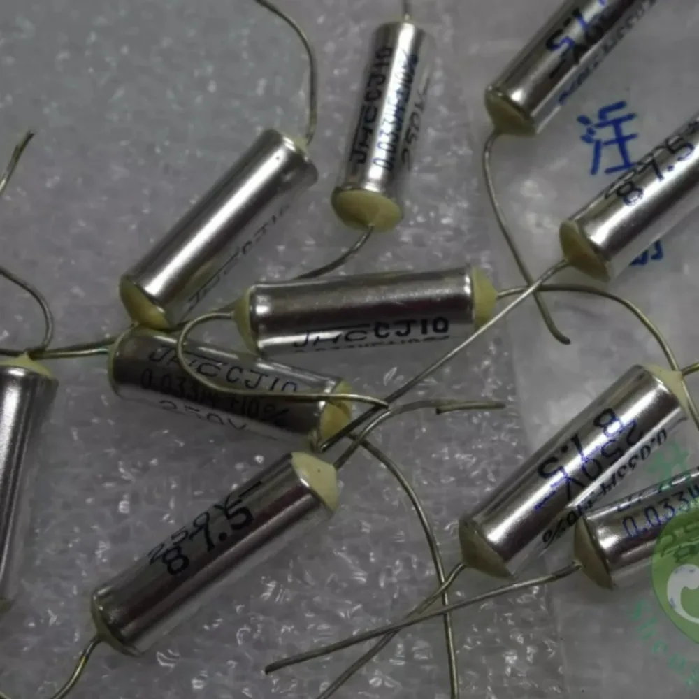 10pcs/lot JHC CJ10 0.033uf 250V 33nf 333 Aluminum-cased Axial Film Capacitor for Radio Repair