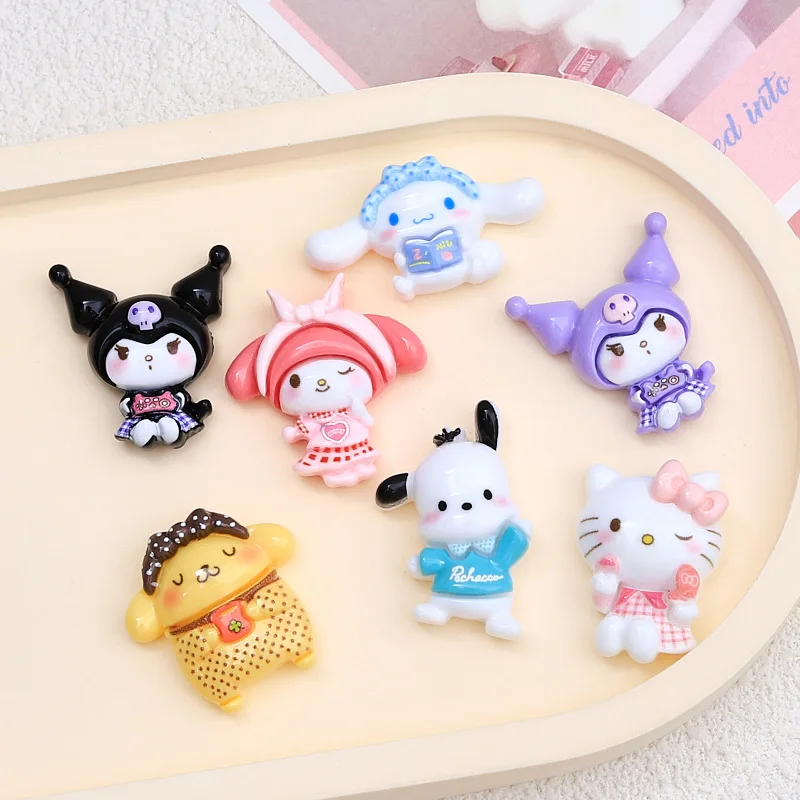 Sanrio-Accesorios de resina kawaii para manualidades, adornos de álbumes de recortes, 5 piezas