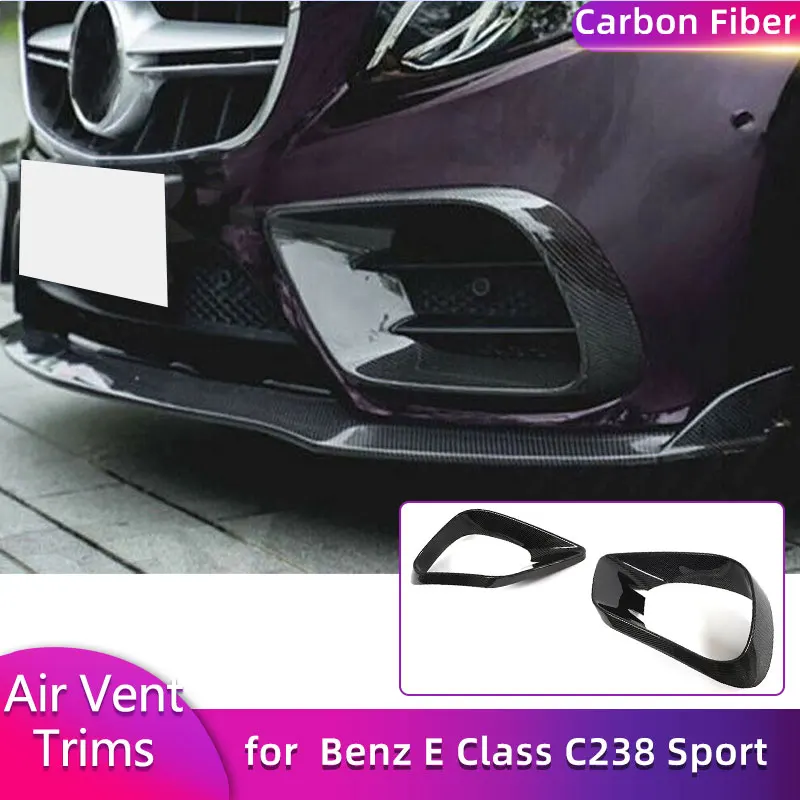 

Carbon Fiber Front Bumper Fog Light Air Vent Trims for Mercedes Benz E Class C238 Sport Coupe 2017-2020 Car Grille Cover FRP