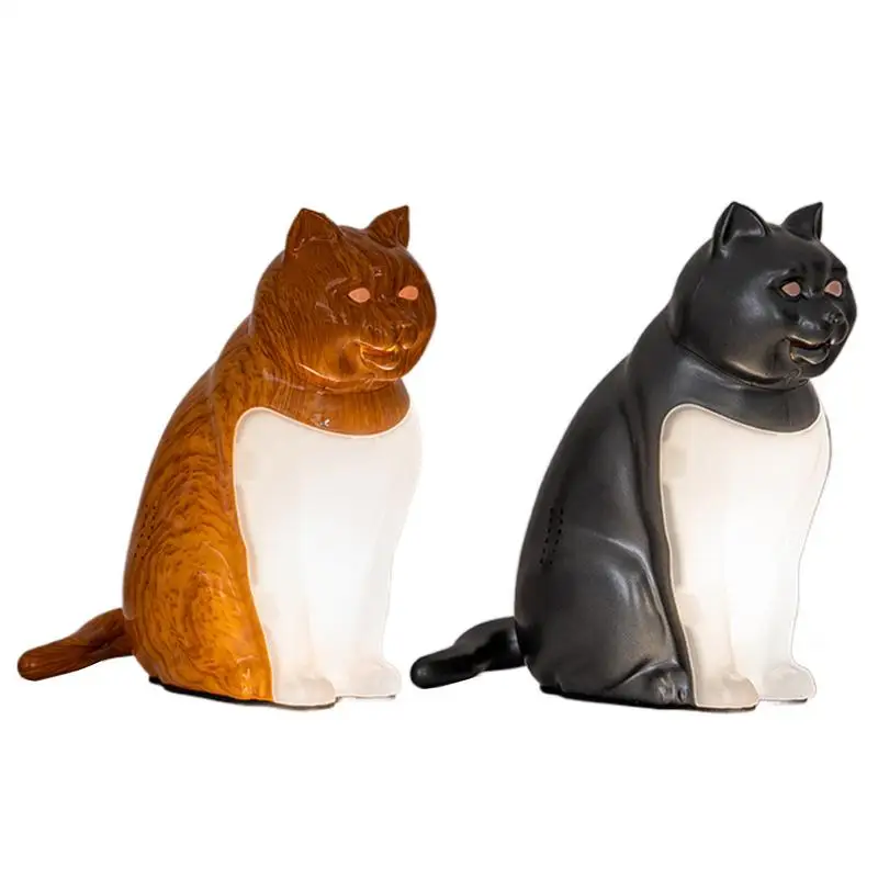 creative Cat Table Lamp Desk Decoration Cat night light with Aromatherapy USB Charging Sound Effect Bedroom Bedside Desk Lamp