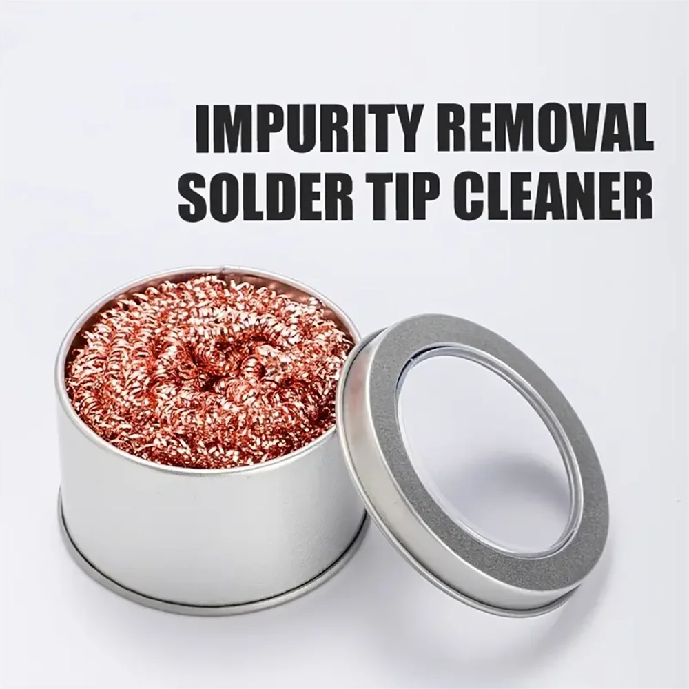 Soldering Iron Tip Cleaner Non-Slip Solder Tip Cleaning Wire Ball Tin Remove For Cleaning Soldering Irons And Tips