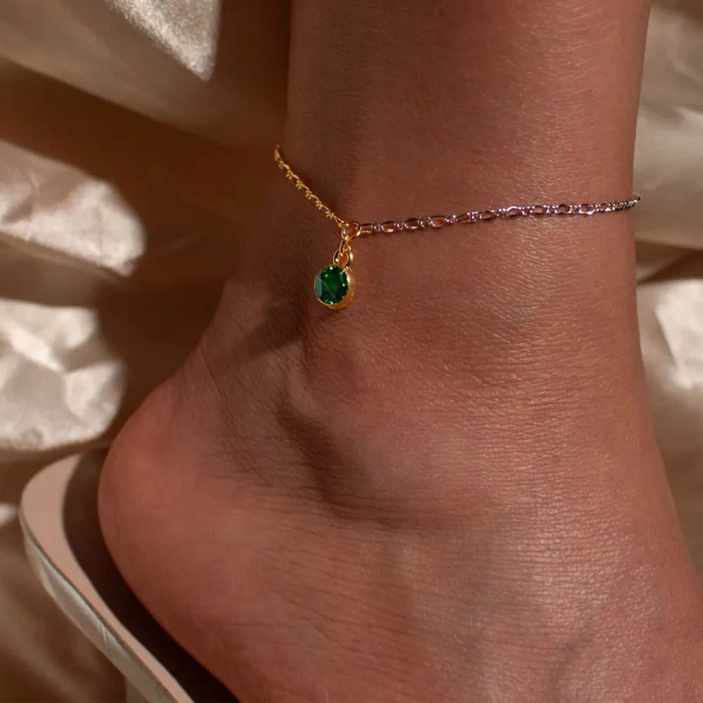 

Stonefans Multi Color Chain Anklet for Bracelet Half Gold Silver Color Beach Barefoot Sandals Bracelet Ankle on the Leg Female