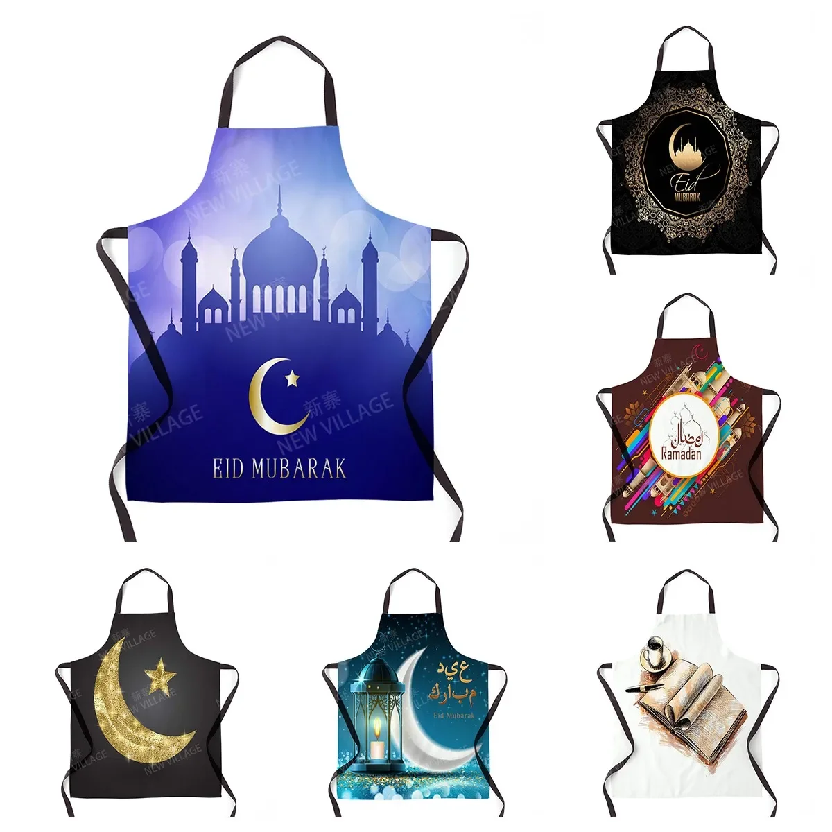 Women's kitchen apron Restaurant chef barber barman castle magic and moon apron Waterproof apron for menand child painting apron