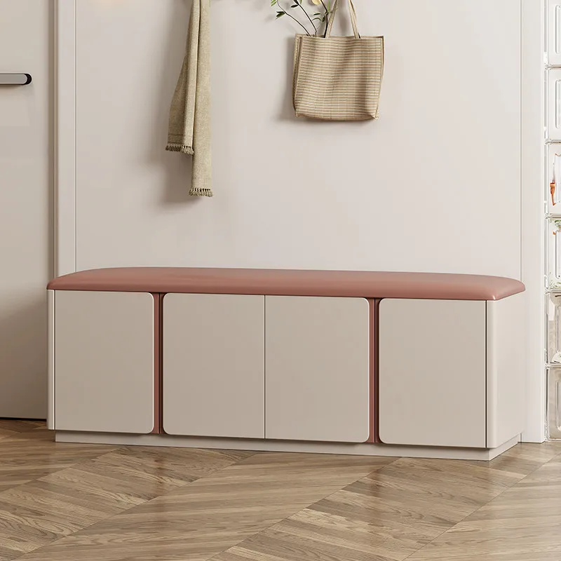 wood shoe bench Solid for entryway, a stylish and high-end design for home use, combining a shoe cabinet and a bench, perfect