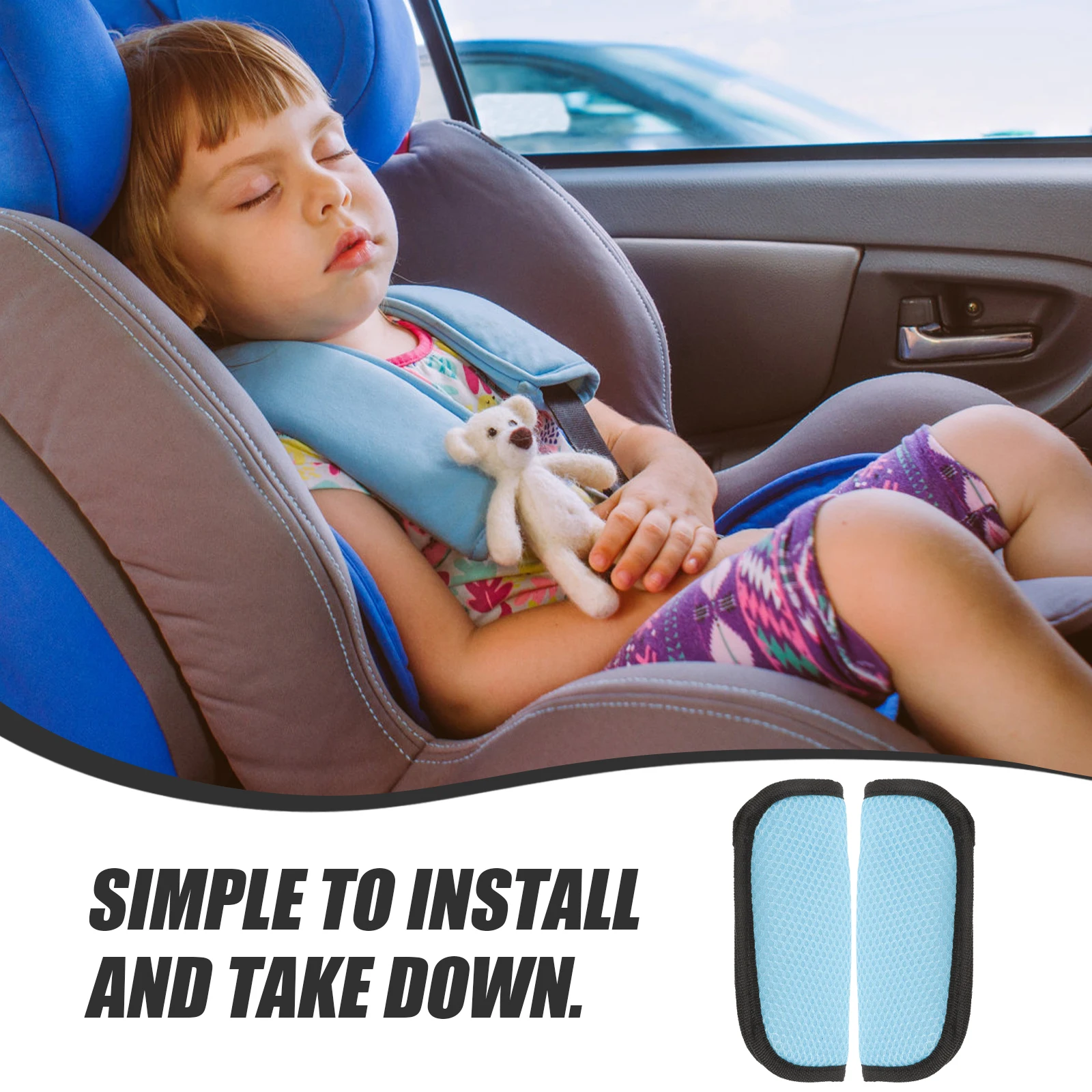 

Seat Auto Cover Shoulder Pads Car Accessories Soft Stroller Belt Covers Car Accessories Toddler