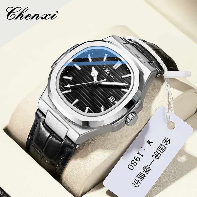 

CHENXI модные повседневные мужские часы водостойкий светящийся календарь Nautilus кожаный ремешок мужские наручные часы натуральный подарок