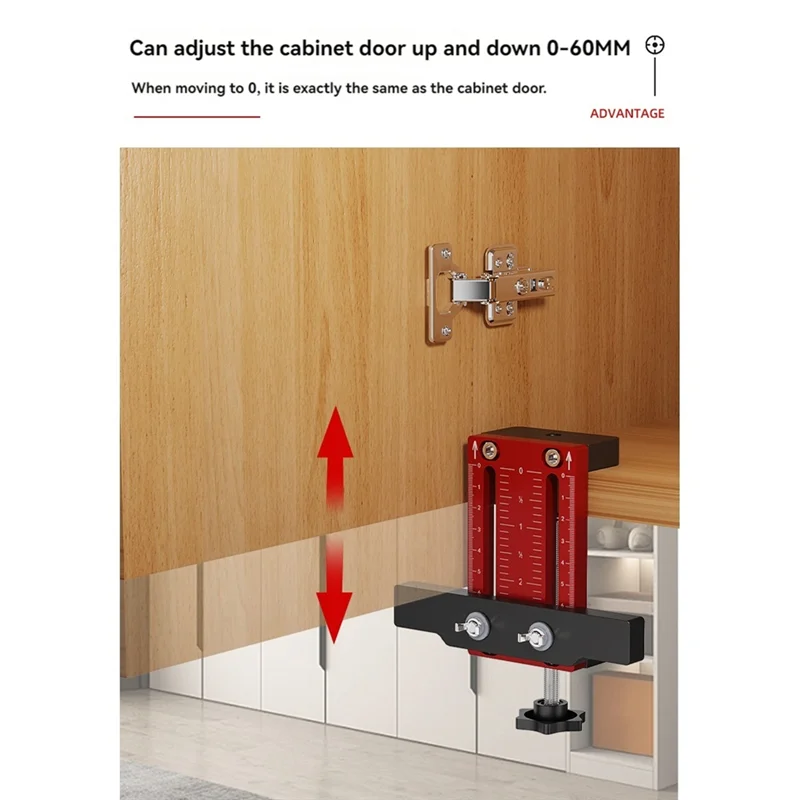 

A53Q-Cabinet Door Install Locator 10-60Mm Cabinets Frame Mounting Jig Woodworking Cabinet Door Installation Locator