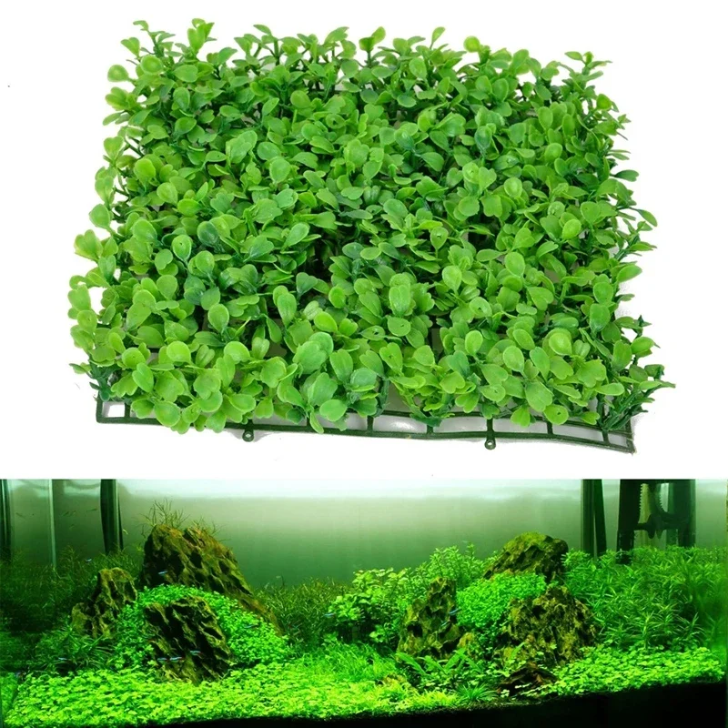 Artificial Green Grass Plant Lawn Turf Aquatic Aquarium Fish Tank Decor Fake Moss Aquarium Ornaments Aquarium Supplies