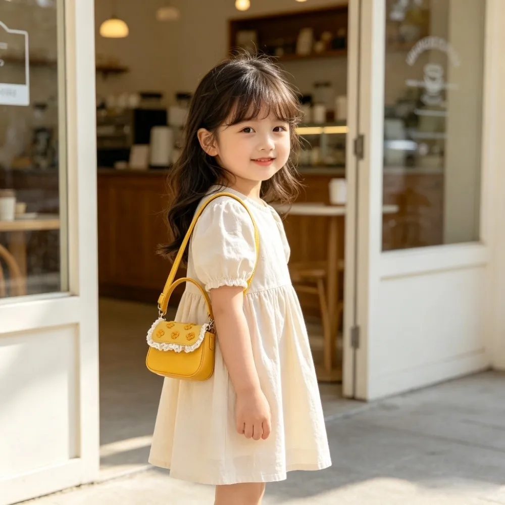 Fashion Flower Lace Decor Mini Handbag Mini Size Delicate Design Crossbody Bag Unique Design Small Capacity Girls Purse For