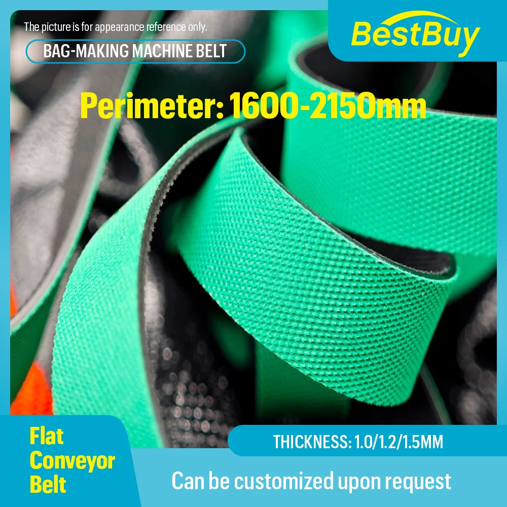 1pc OPP Bubble Film Hot Cutting Machine Belt Bag Making Machine Belt High Wear Blue Black/Green Black PU Flat Belt