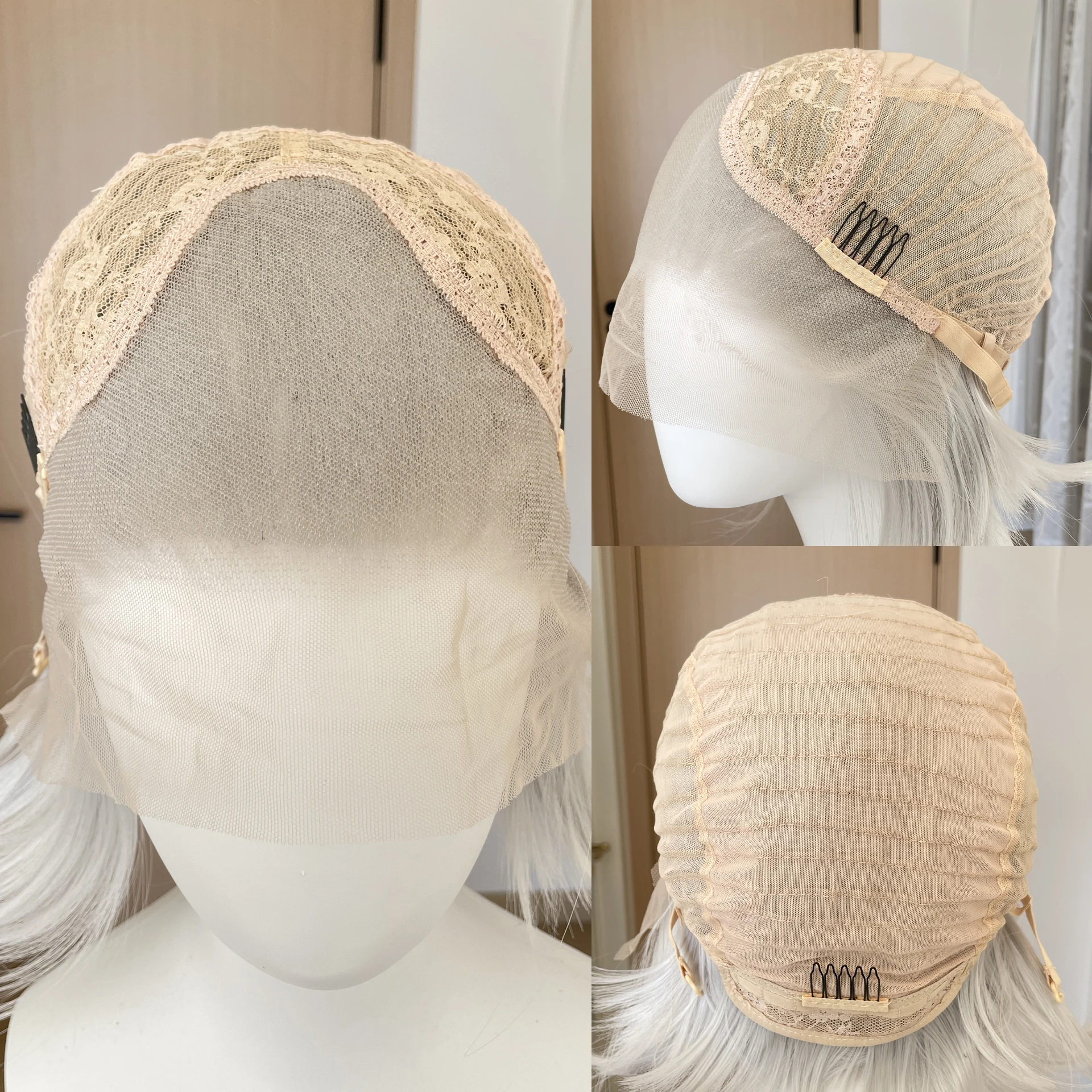 Sliver Gray Short Bob Cut Synthetic Lace Front Wigs for Women Cosplay Wigs for Men Light Grey Glueless 13x4 Lace Front Wigs 150%