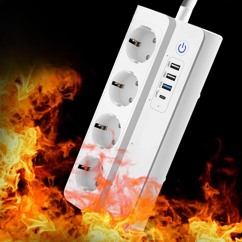 

Intelligent socket voice control USB socket fast charging drag board