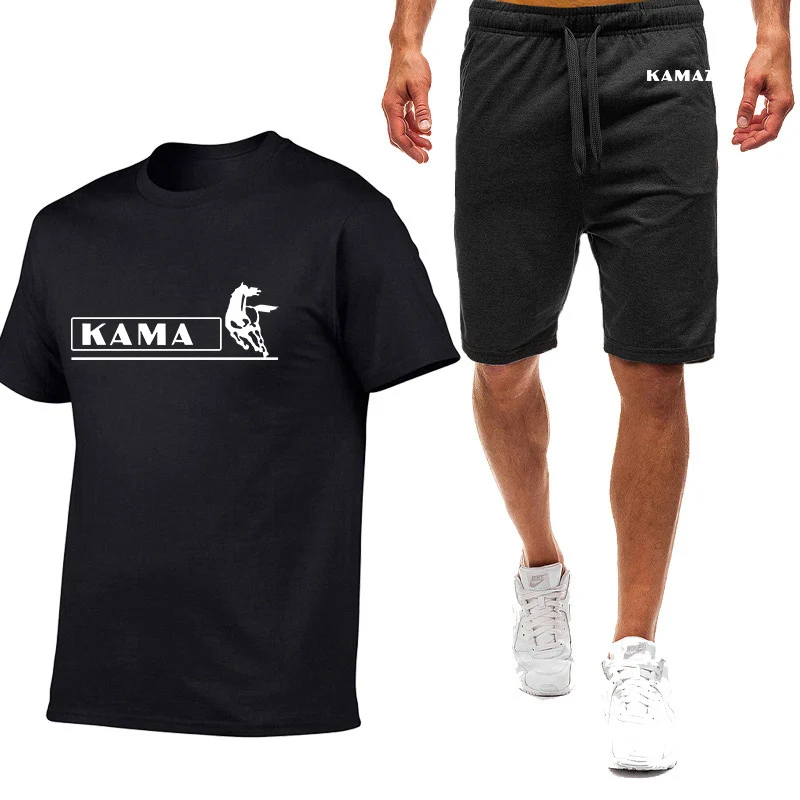 

KAMAZ 2023 Men's New Summer Hot Sportswear Short Sleeve Sports Breathable Fashion T-Shirts Tops And Shorts Casual Two Piece Suit