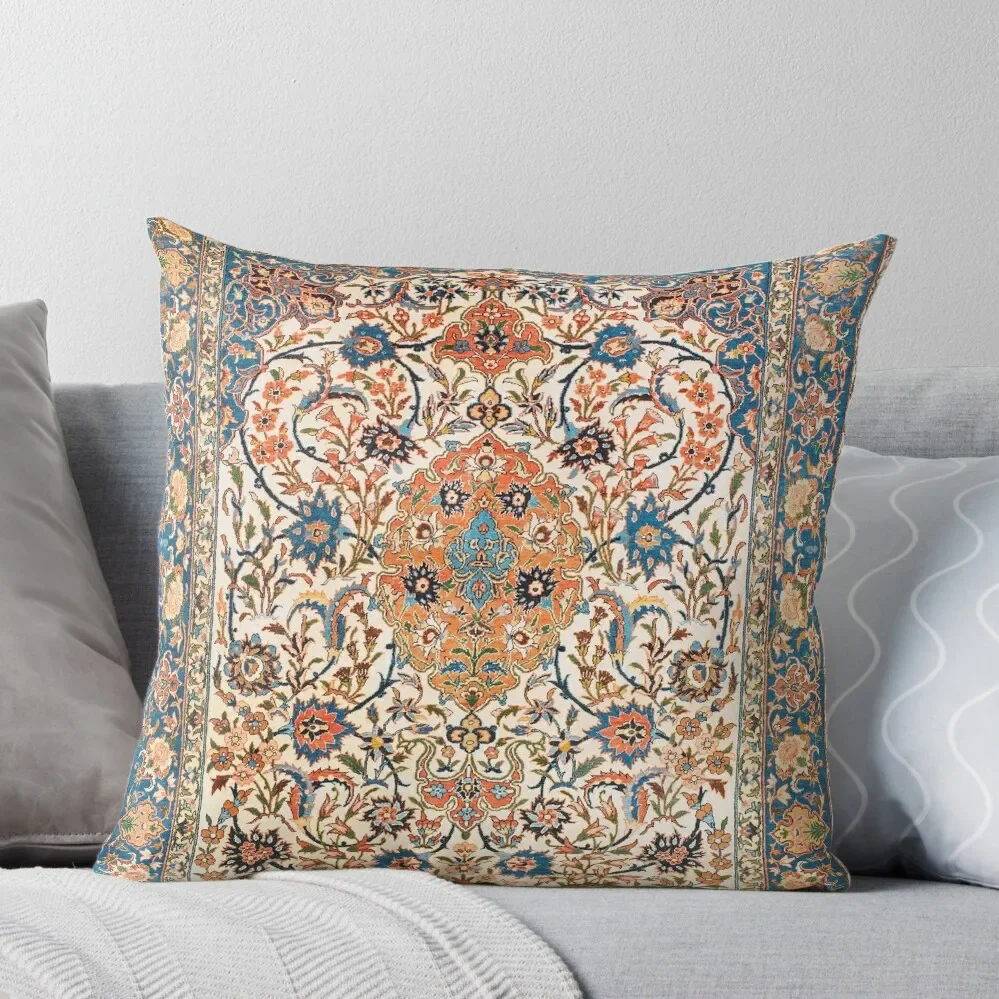 

Isfahan Antique Central Persian Carpet Print Throw Pillow Couch Pillows Sofa Cushions Covers Sofa Cushions