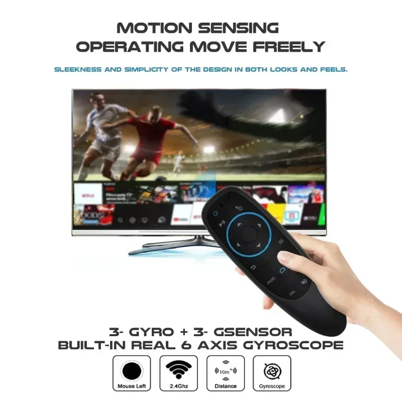 Bluetooth Air Fly Mouse รีโมทคอนโทรลไร้สายอัจฉริยะการเรียนรู้ G10s BT Gyroscope สําหรับ Android Windows Liux Mac OS