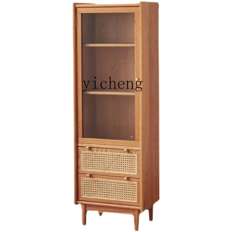 

Xl One-Piece Wall Pine Solid Wood Home Japanese-Style Narrow All Solid Wood Floor Bookshelf