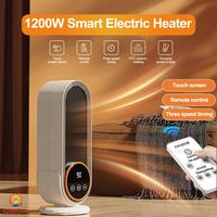 Mini Desktop Heater 1200W PTC Ceramic Fast Heating Electric Fan Heater with LED Display Touch Control for Bedroom Winter Use