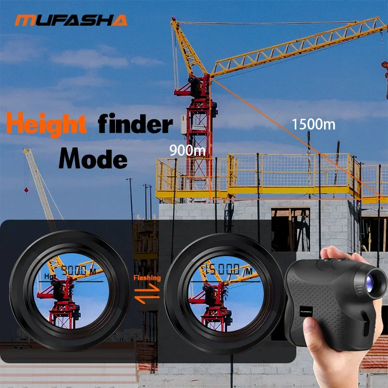 MUFASHA LR1500H 905nm 1500m afstandsmeter jacht lange afstand laserafstandsmeter met hoogtemetfunctie