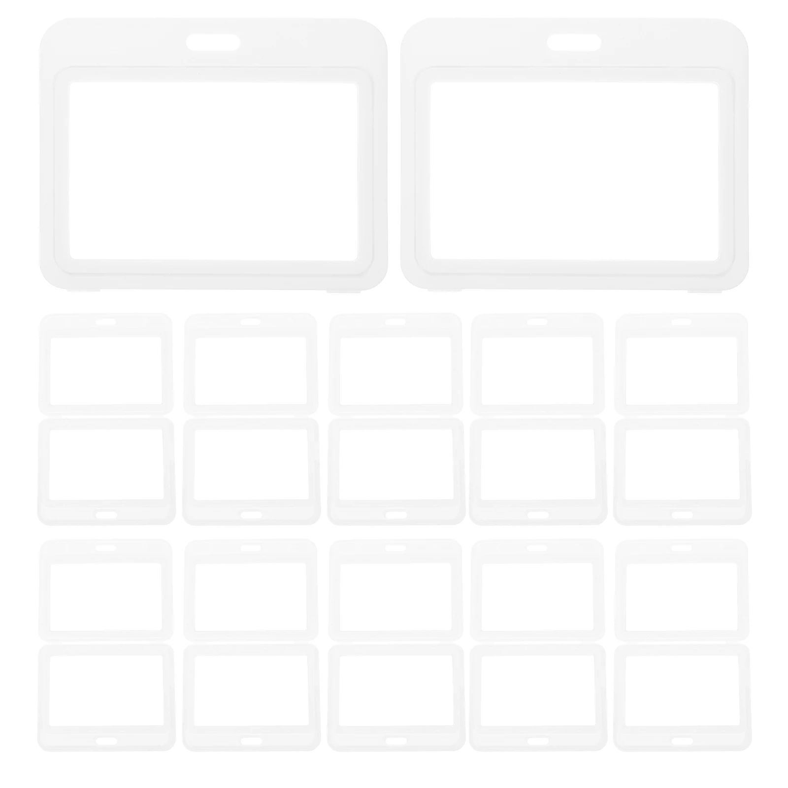 

12 Pcs ID Card Holder Sleeves Clear Badge Plastic Cover Protector Horizontal Student Holders