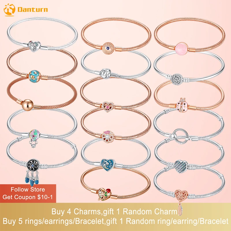 

Danturn 925 Sterling Silver Bracelets Surfing, Waves and fish, Dream nets Bracelets Women Bracelets Fashion Charm Bracelets