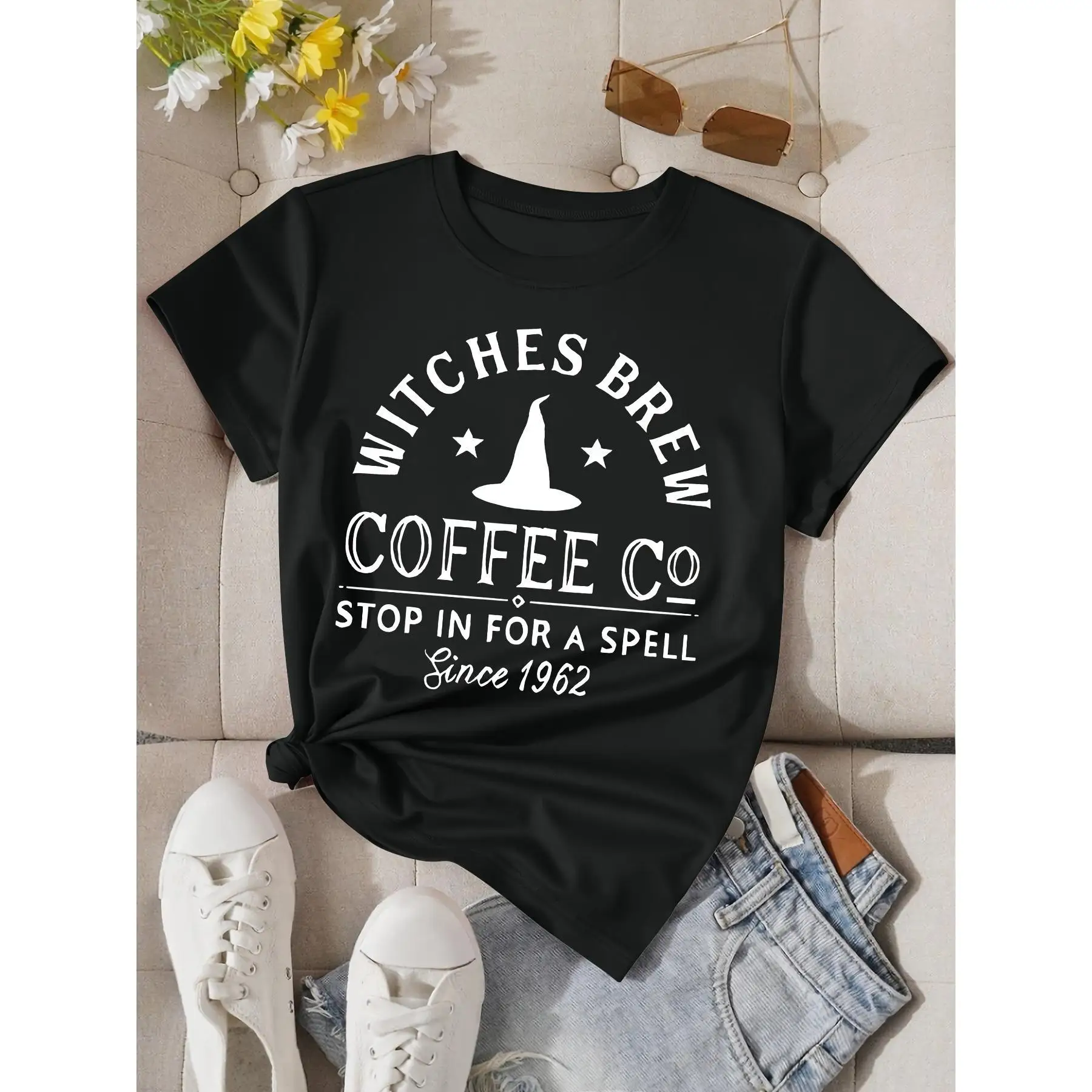 

Witches Brew Coffee T-shirt Funny Halloween Coffee Lover Gift Spooky Season Witch Tee