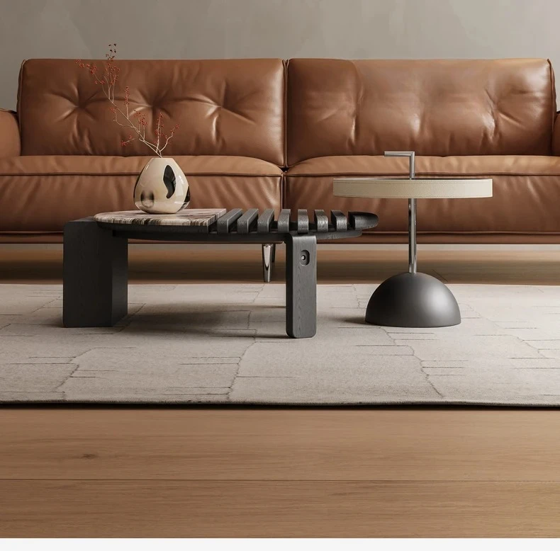 

coffee table combination living room household small apartment creative storage microcrystalline stone solid wood coffee table
