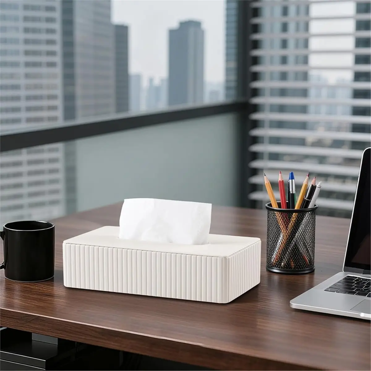 Short Tissue Box Cover, Small Rectangular Tissue Holder, Suitable for Use in Bathrooms, Cars, and Offices