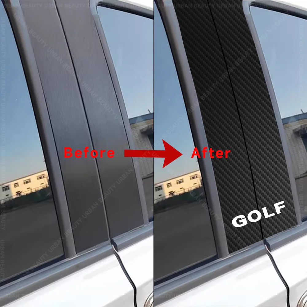 Car B-pillar Decal Auto Center Pillar Sticker Cover Scratches Decor For Volkswagen VW Golf R Rline GTD GTI GTE GT Alltrack