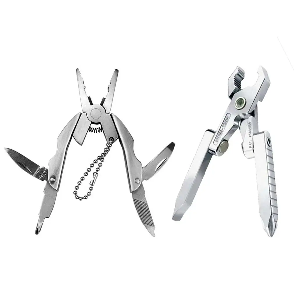 Mini Pliers Wire Stripper Crimping Pliers Tool Stainless Steel Portable Knife Keychain Screwdriver Multi Outdoor Hand Tools