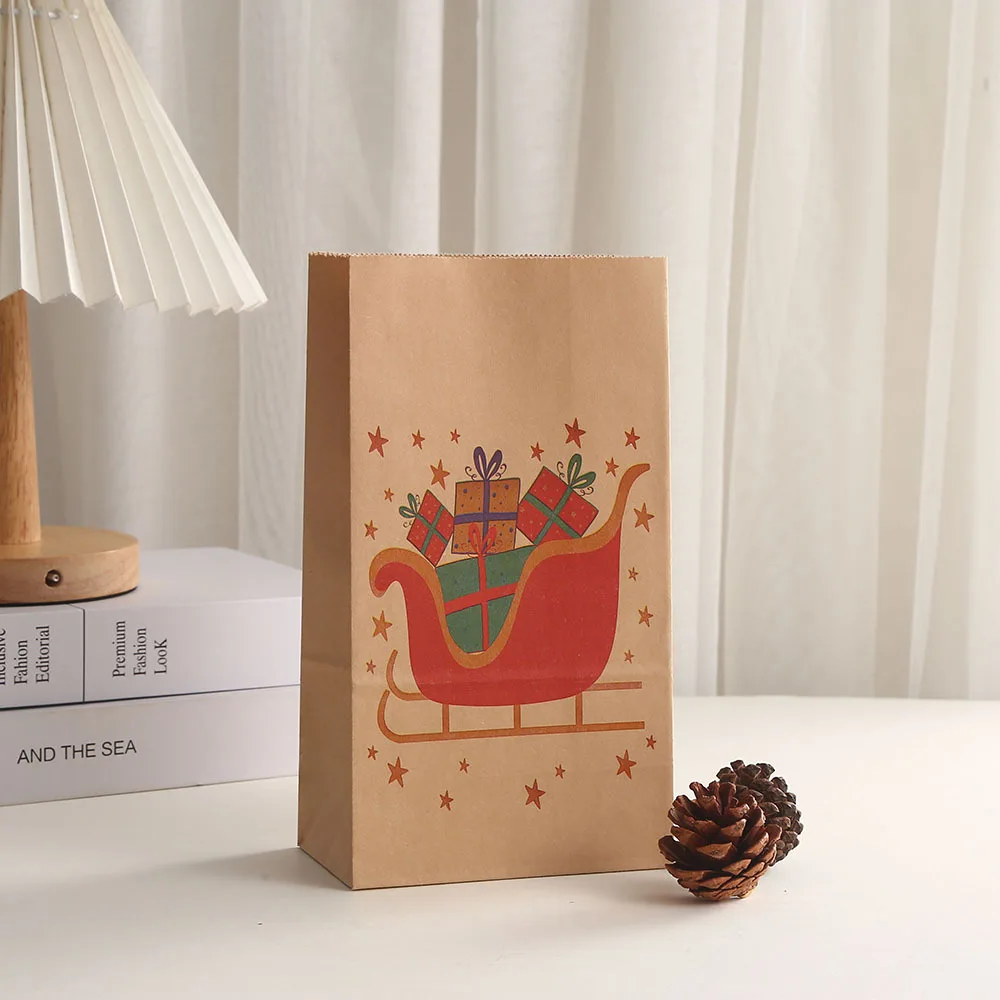 1Pcs Christmas Candy Cookie Bag Xmas Santa Claus Elk Gift Bag Christmas Party Decoration for Home New Year Packaging Bag
