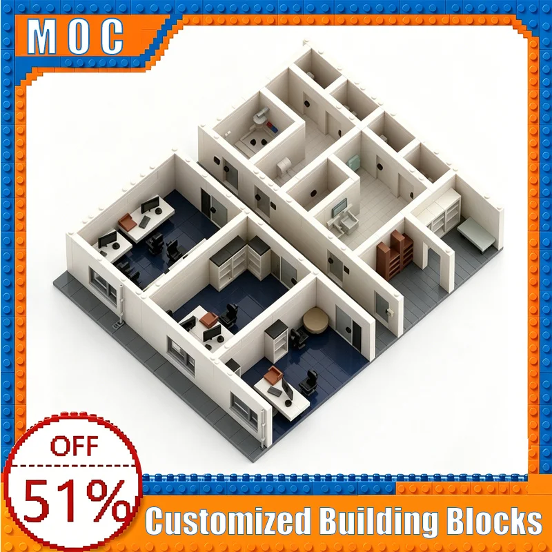 

2416 Parts Urban Workspaces – Module 03 of 16 Building Blocks Model Assembly Educational Toy Creative Collection Birthday Gifts