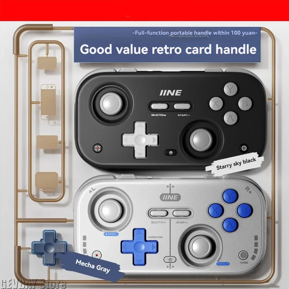 IINE Retro Pocket Game Controller - Hall Joysticks 1000Hz Customizable Controls