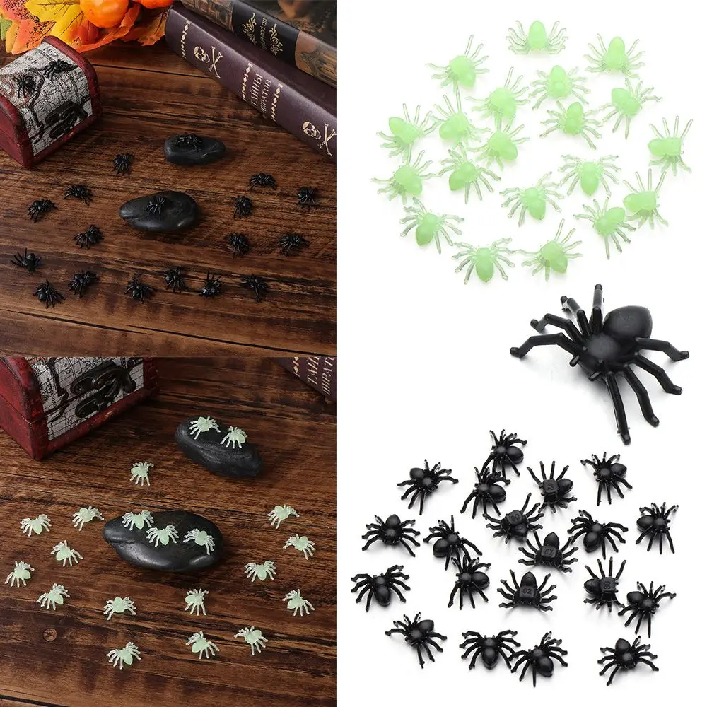 20 個黒トリッキーおもちゃプラスチックパーティー用品ハロウィンクモシミュレーションクモお化け屋敷の装飾ハロウィン装飾