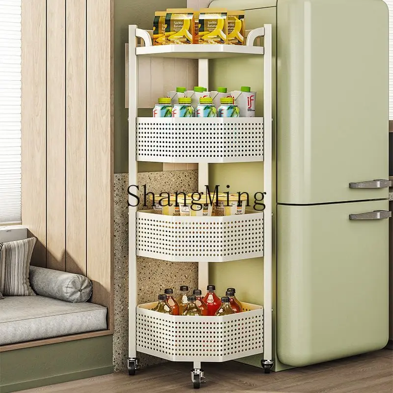 Prateleiras de frutas e vegetais SM, cestas de frutas domésticas multicamadas do chão ao teto, prateleiras de armazenamento multifuncionais