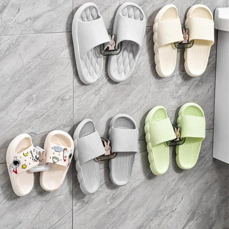 Cute Slipper Rack 8.3*4.5*7.5cm Storage Cute Bathroom Wall-mounted Hook Up Slipper Rack Punch-free Installation