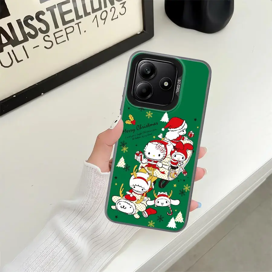 غطاء خلفي لهاتف Xiaomi Redmi Note 9s 11s 12s 14 Pro Plus 13 12 11 10Lite 15 10s Sanrio Hello Kitty Christmas