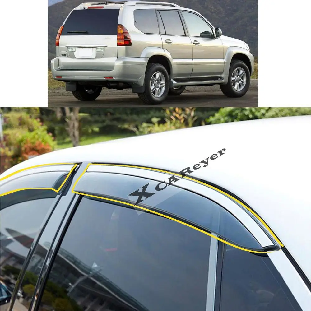 

For Lexus GX 470 J120 460 J150 2003 2004 2005-2007 2008 2009 Car Sticker Plastic Window Glass Wind Visor Rain/Sun Guard Vent