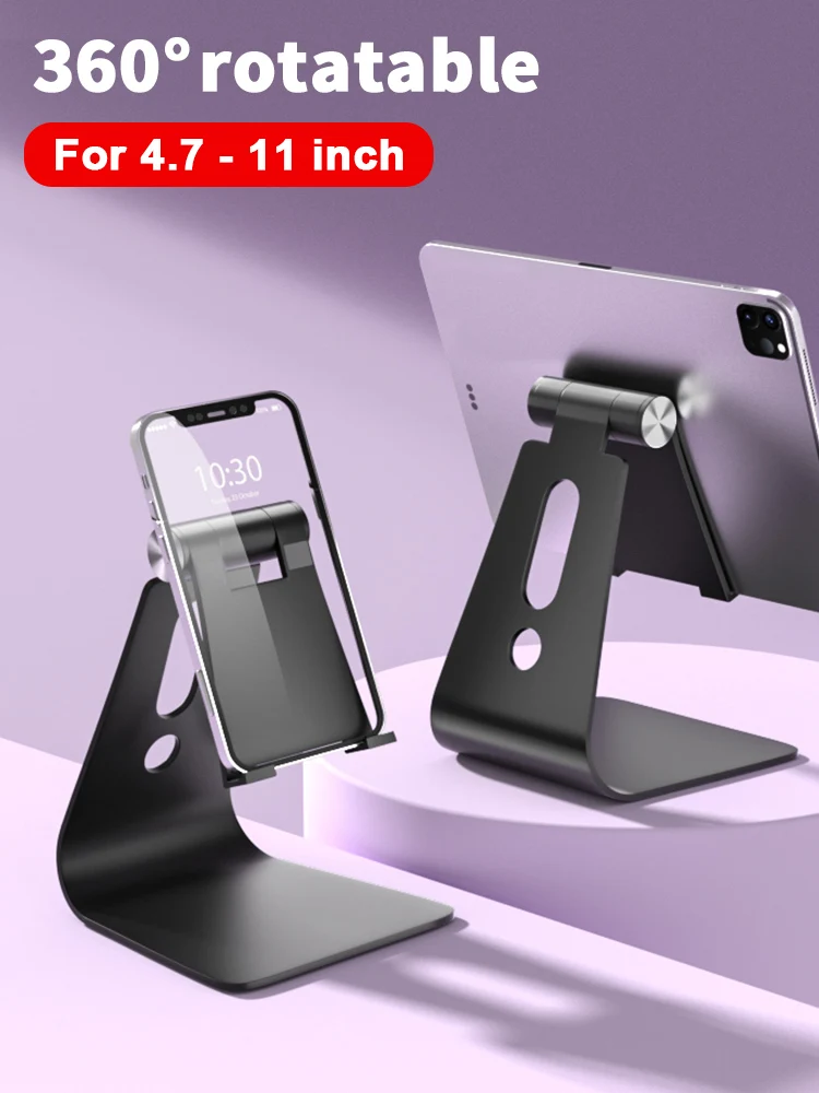 Metalowy regulowany uchwyt na tablet do iPada, uniwersalny stojak na telefon i tablet na biurko, pasuje do urządzeń o przekątnej od 7 do 11 cali, Oneplus, Xiaomi, Redmi, Lenovo — zdjęcie 2