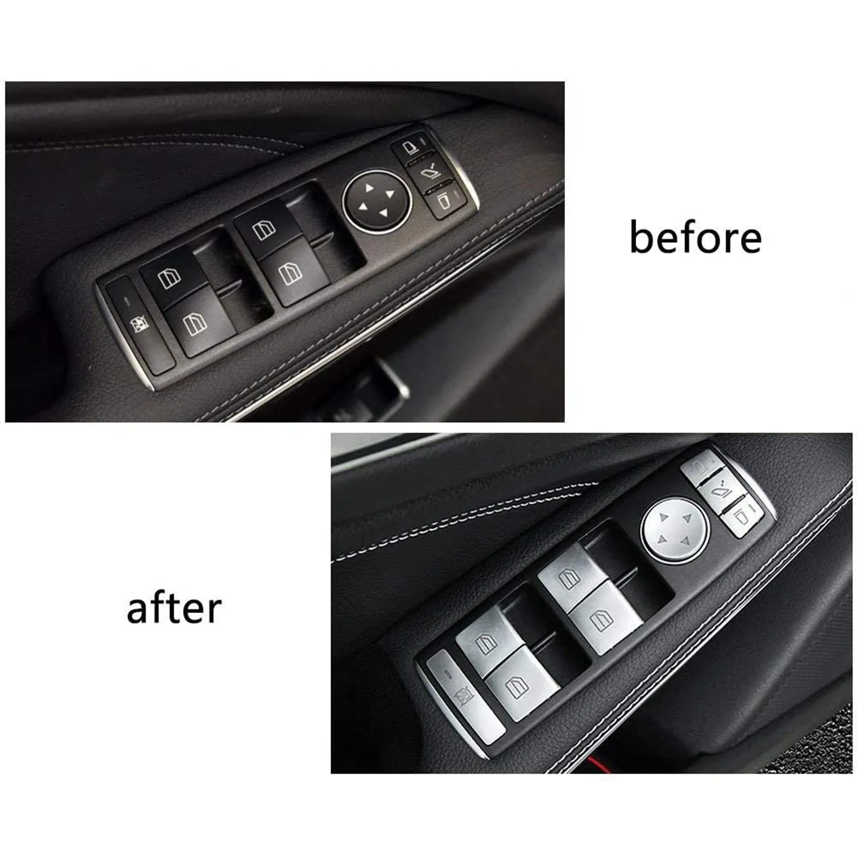 

70X Inner Door Armrest Window Switch Button Trim Cover Sticker For Benz GLK ML GL A B C E G Class W204 W212 W246 W166