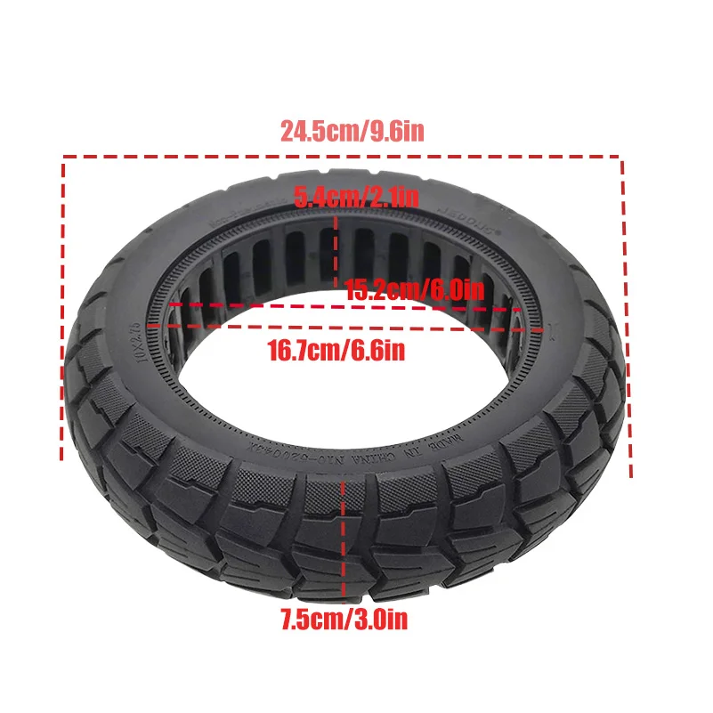 10 Inch Honeycomb Non Inflatable Tire For KUGOO Electric Scooter 10 * 2.75 Explosion-proof, Anti-skid, Wear-resistant Solid Tire