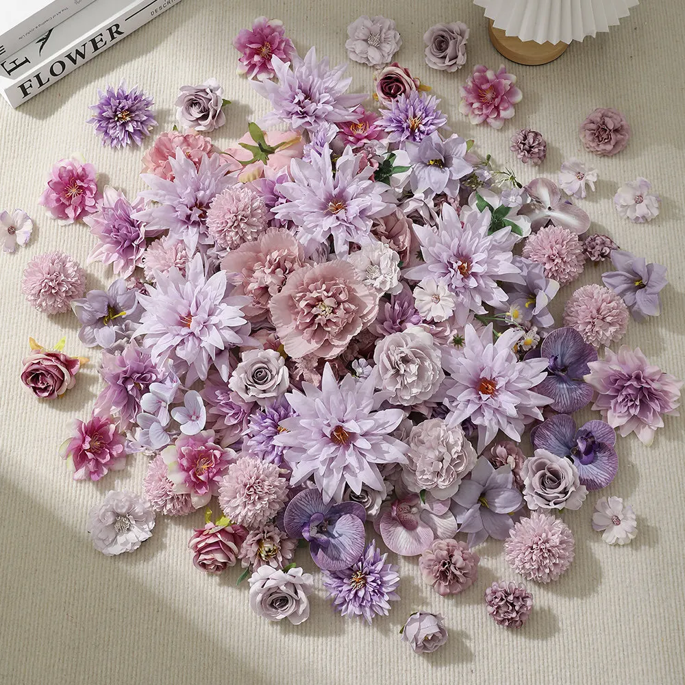 15/50 Stück Gemischte Künstliche Blumenköpfe Rosen Kunstblumen für Heim-Dekoration Hochzeit Braut Handwerk Geschenk Zubehör